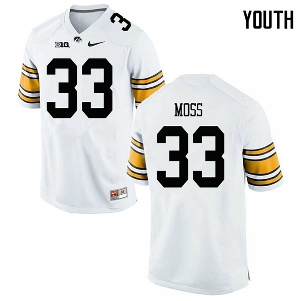 Youth #33 Riley Moss Iowa Hawkeyes College Football Jerseys Sale-White